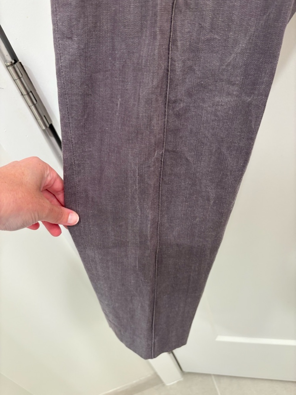 Akris Punto Minimalist Grey Cotton Viscose Pintuck Cropped Pants Size 6 - Picture 4 of 16